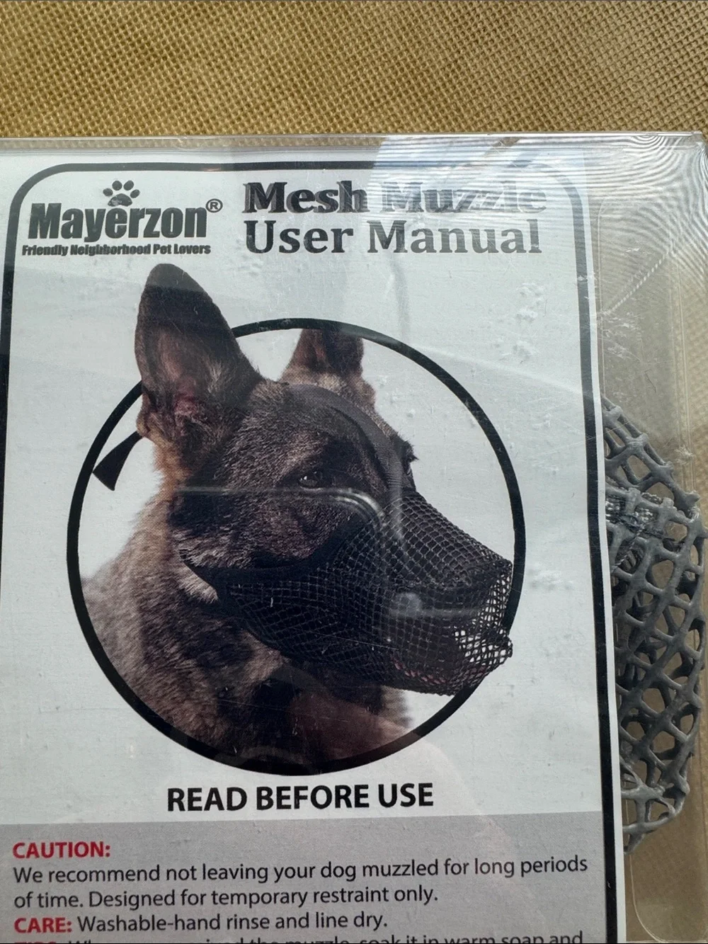 Black Mesh Dog Muzzle - Comfortable Breathable Design
